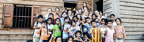 Volunteers at Angkor Tree School, Siem Reap, Cambodia