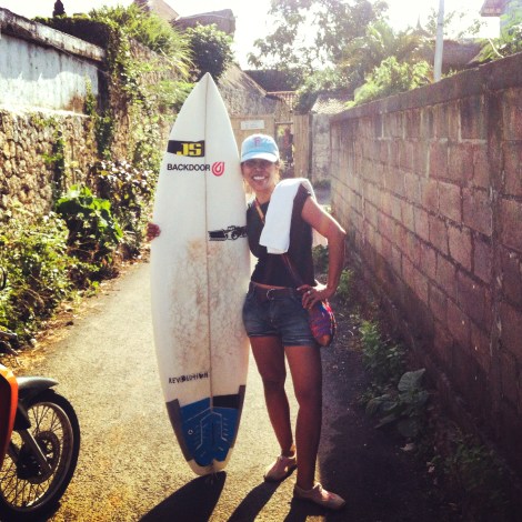 E gave Ida and Komang his board when we left - she was SO happy!