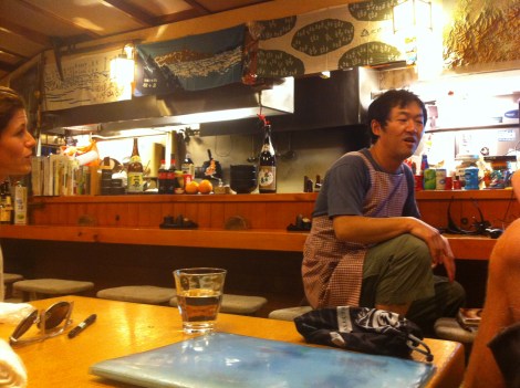 Bartender/owner of a local bar sharing his winter mountaineering stories with us.