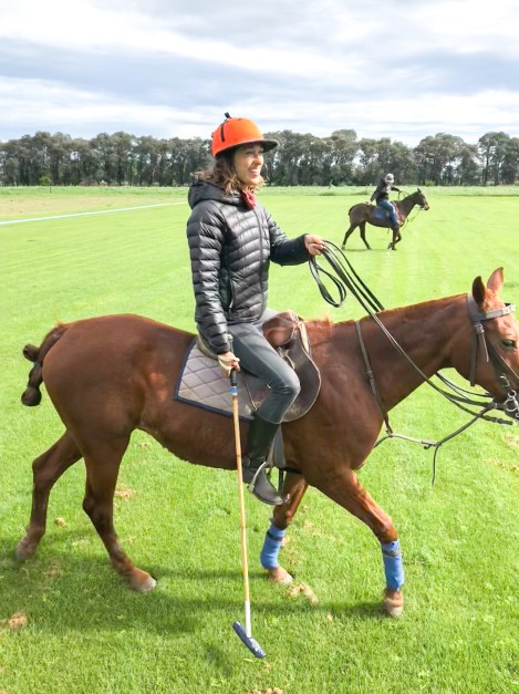 Lisa on her polo pony